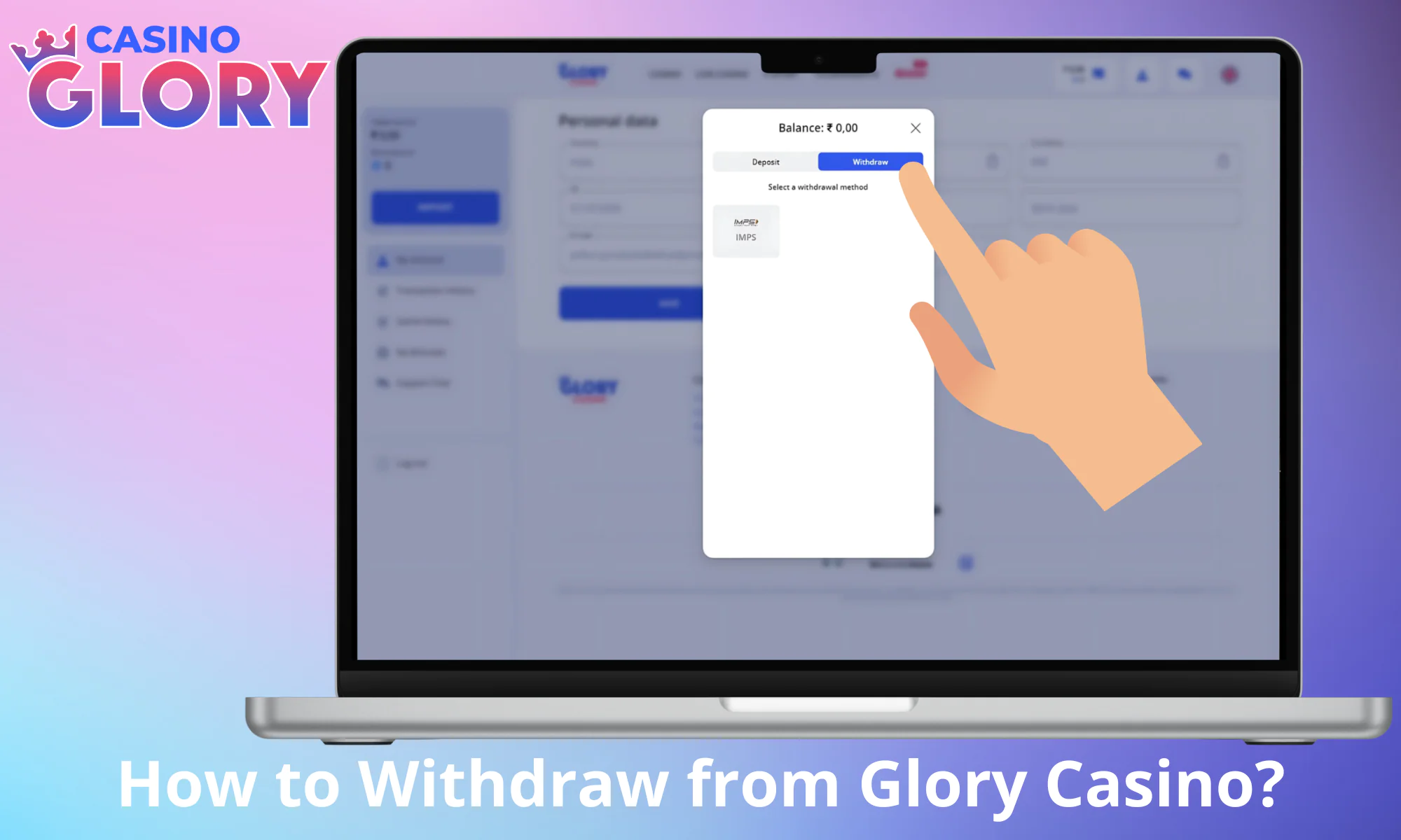 Withdrawing funds from Glory Casino