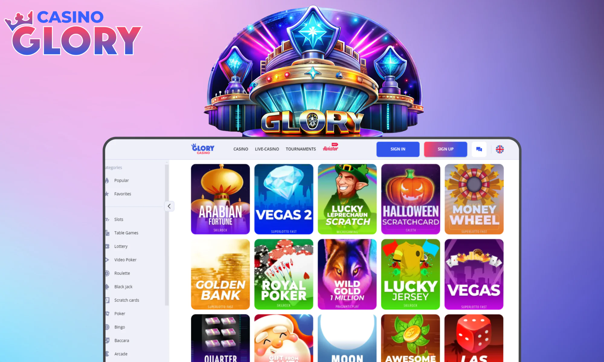 Exclusive Glory Casino Games